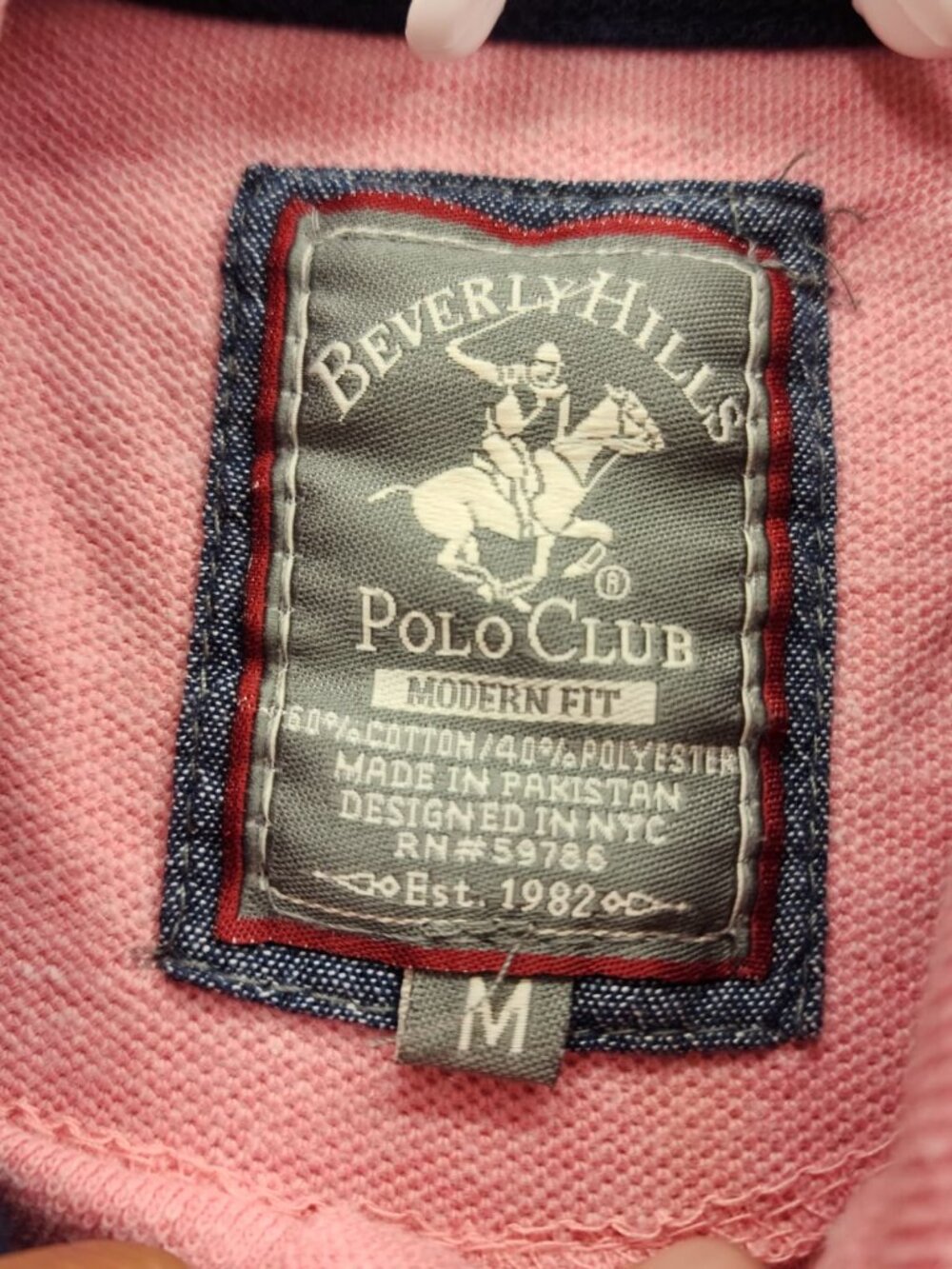 Beverly Hills Polo Club Polo Shirt Mens Medium Pink Classic Casual Logo - Picture 4 of 13